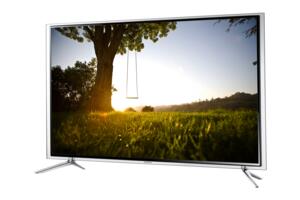 Super-slim TV in steel frame