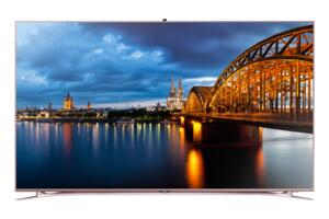 Super-slim TV in copper colored frame